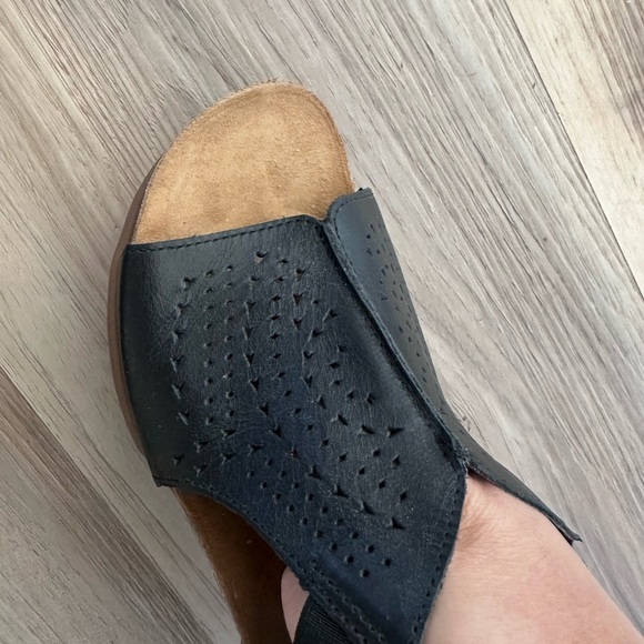 Propet Black Sandals leather Open Toe 8WW 4E NWOT - Picture 8 of 15